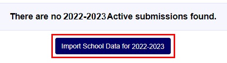 Screenshot of ASVAB dashboard Import School Data for reporting year button